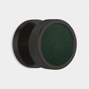 Boutons de porte à mortaiser en laiton noir, bordures en cuir moleté, poignées de porte intérieures Green