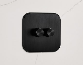 Black LED Dimmer Switch, Screwless, Soft Start, UK Designed