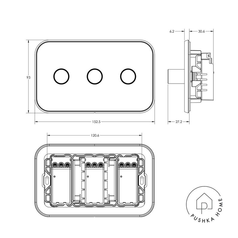 Two Way Rotary Dimmer Switch 150W Gold in 1G 2G 3G 4G LED Compatible Trailing Edge image 9