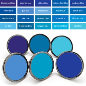 Blue Cupboard Cabinet Door Knobs. Bright colourful design. Suitable for all cabinets up to 25mm thick image 3