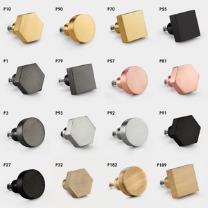 Brass Cabinet Door Knobs | Gold, Antique Gold, Matte Black, Silver, Gunmetal Grey | Knobs for Kitchen Cupboard Doors, cabinet door pulls