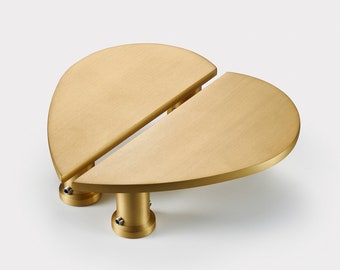 Large Heart Brass Cabinet Handles, Gold Furniture Knobs & Pulls Lacquered to prevent tarnishing.