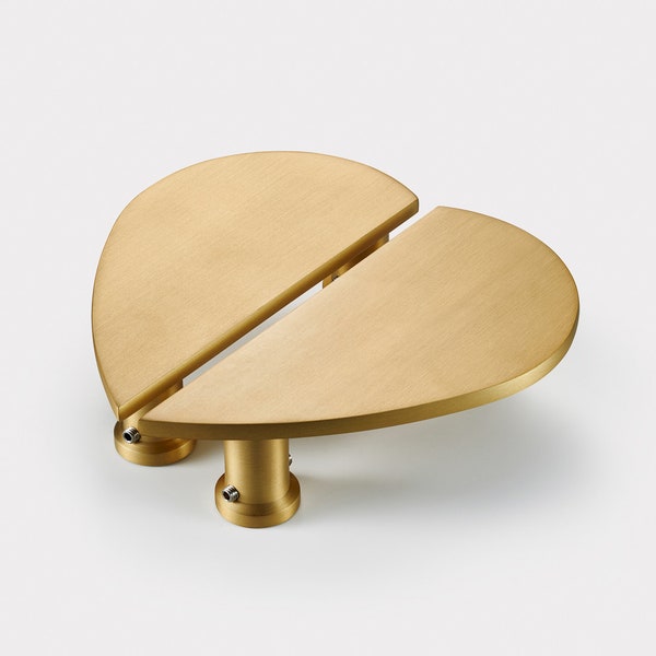 Large Heart Brass Cabinet Handles, Gold Furniture Knobs & Pulls Lacquered to prevent tarnishing.