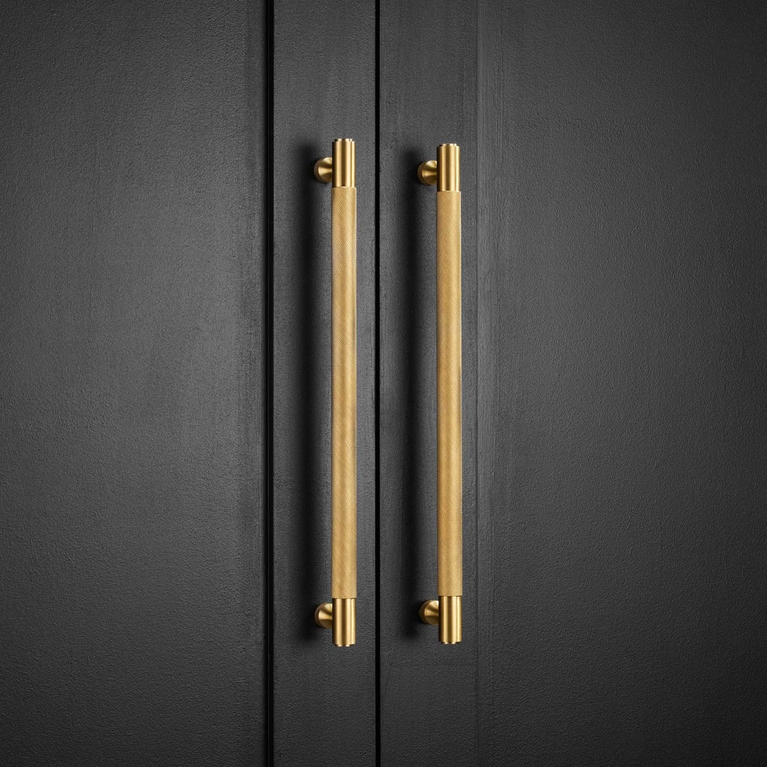 Solid Brass Gold Knurled Door Pull Handles Suitable for