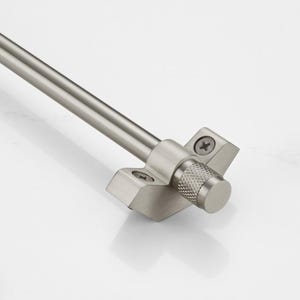 Made to Measure Brass Stair Rods, Knurled End Caps, Custom Cut Carpet Runners Silver-1200mm & Less