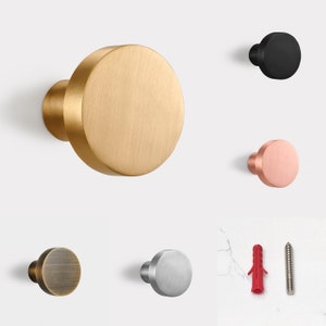 Brass Coat Hooks for Hallways and doors | Solid Brass | Gold, Antique Aged, Silver, Black