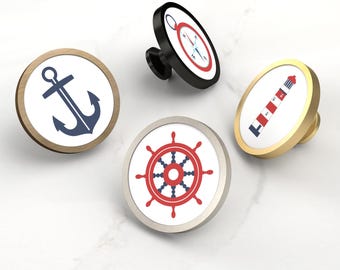 Nautical Dresser Knobs, Sea Theme Cabinet Hardware