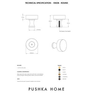 Solid Brass Round Cabinet Knob | Modern Furniture Hardware image 3