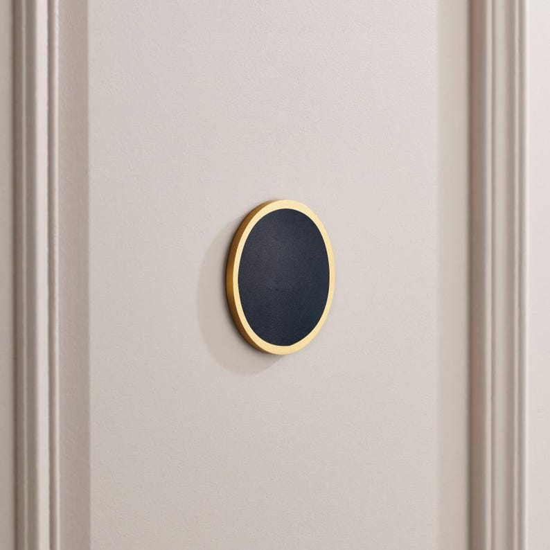 Personalised Brass & Leather Door Sign, Gold Lettering. Brass Door Plaque - Hidden fixings. image 9