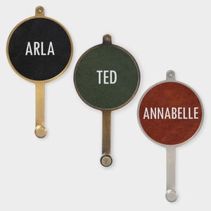 Personalisierte Rindsleder Wandhaken | Benutzerdefinierte Name, Kinderzimmer Dekor