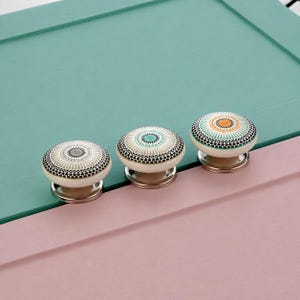Handmade Ceramic Cabinet Knob, Positive Energy Ceramic Door Knobs Vintage Shabby Chic Cupboard Drawer Pull Handles