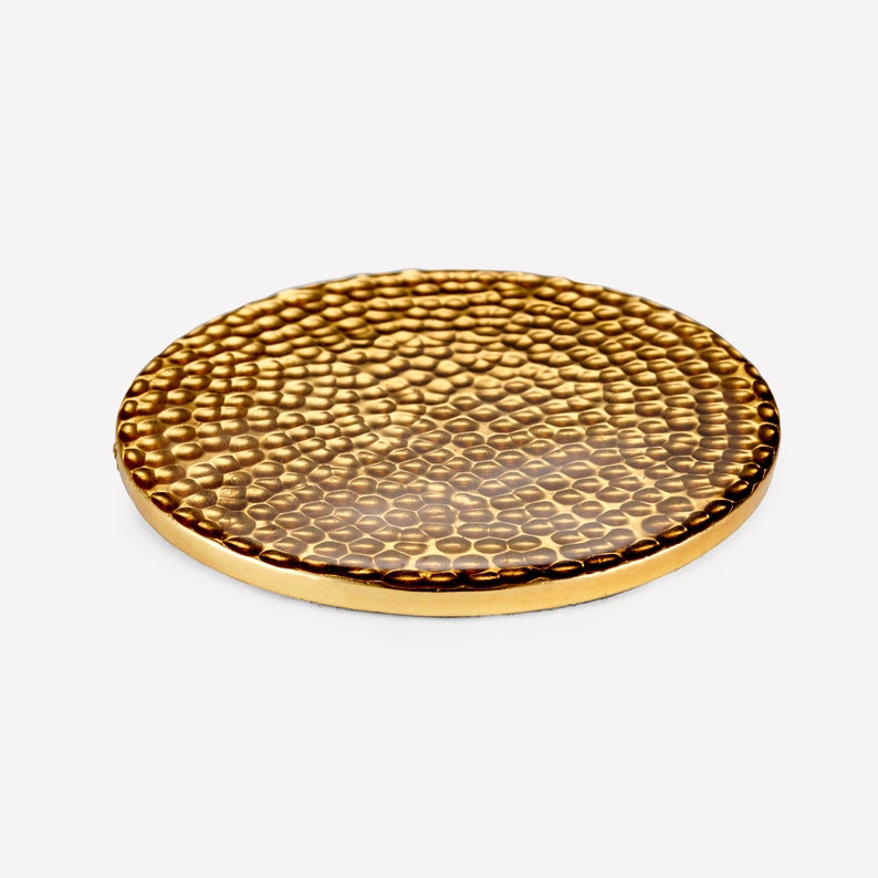 Gold Hammered Metallic Drinks Coasters Etsy
