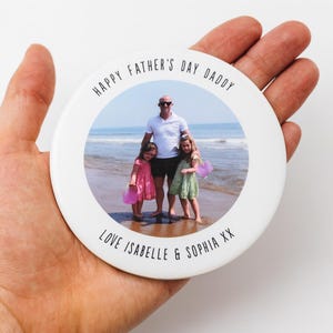 Dessous de verre photo personnalisé avec message. Cadeau personnalisé pour la fête des mères / anniversaire / fête des pères | Fabriqué au Royaume-Uni | Cadeau photo