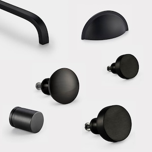Black Curved Cabinet Handles, Cupboard Knobs, Cup Handles & Cylinder Pulls, furniture knobs, drawer pulls, bar handles