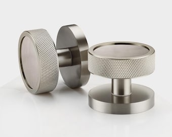 Boutons de porte à mortaiser en laiton moleté | Quincaillerie de porte intérieure