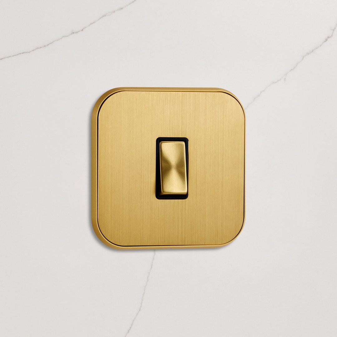 Gold Rocker Light Switch | 1G 2G 3G 4G | Trailing Edge | 240V ...