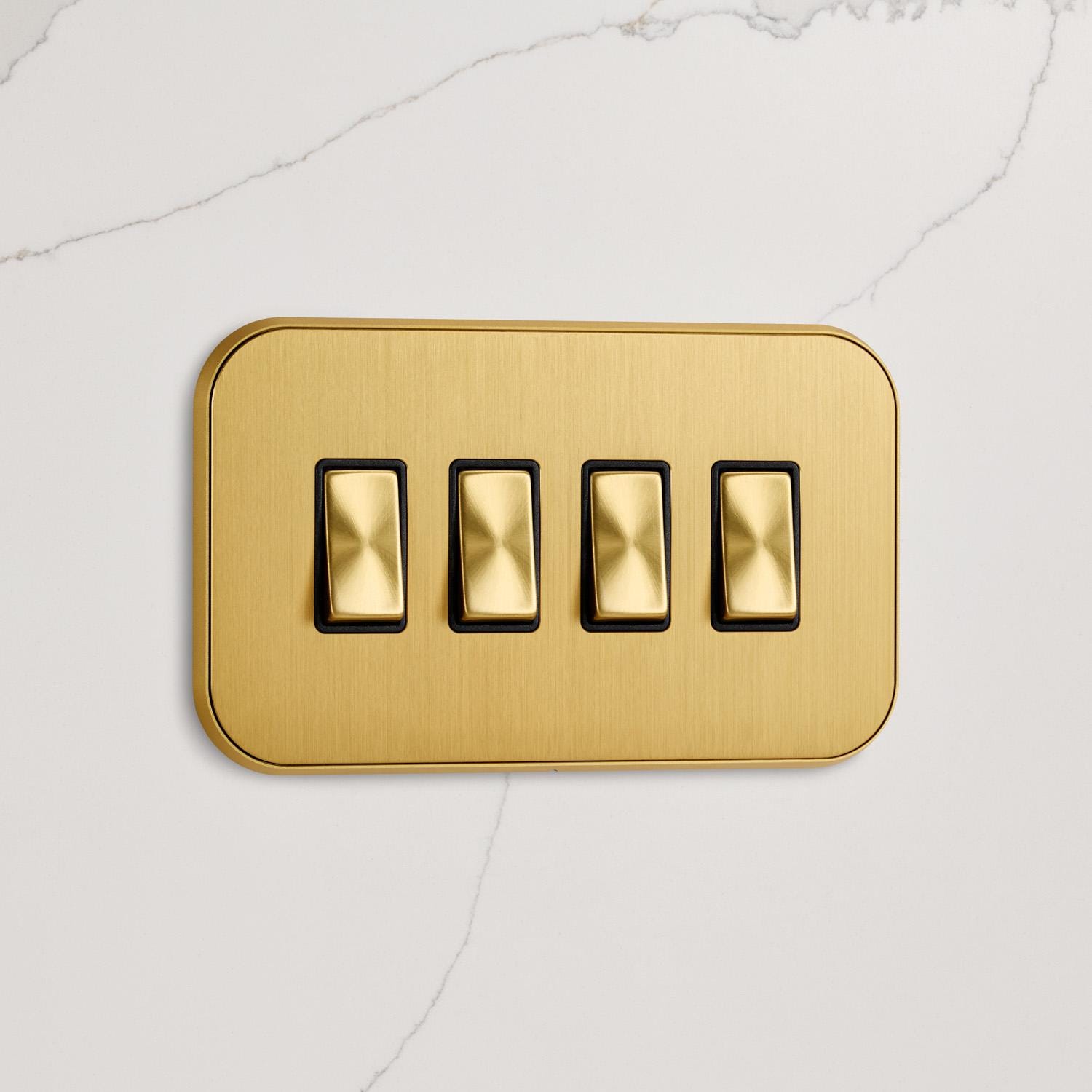 Gold Rocker Light Switch | 1G 2G 3G 4G | Trailing Edge | 240V ...