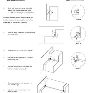 Made to Measure Brass Stair Rods, Knurled End Caps, Custom Cut Carpet Runners image 6
