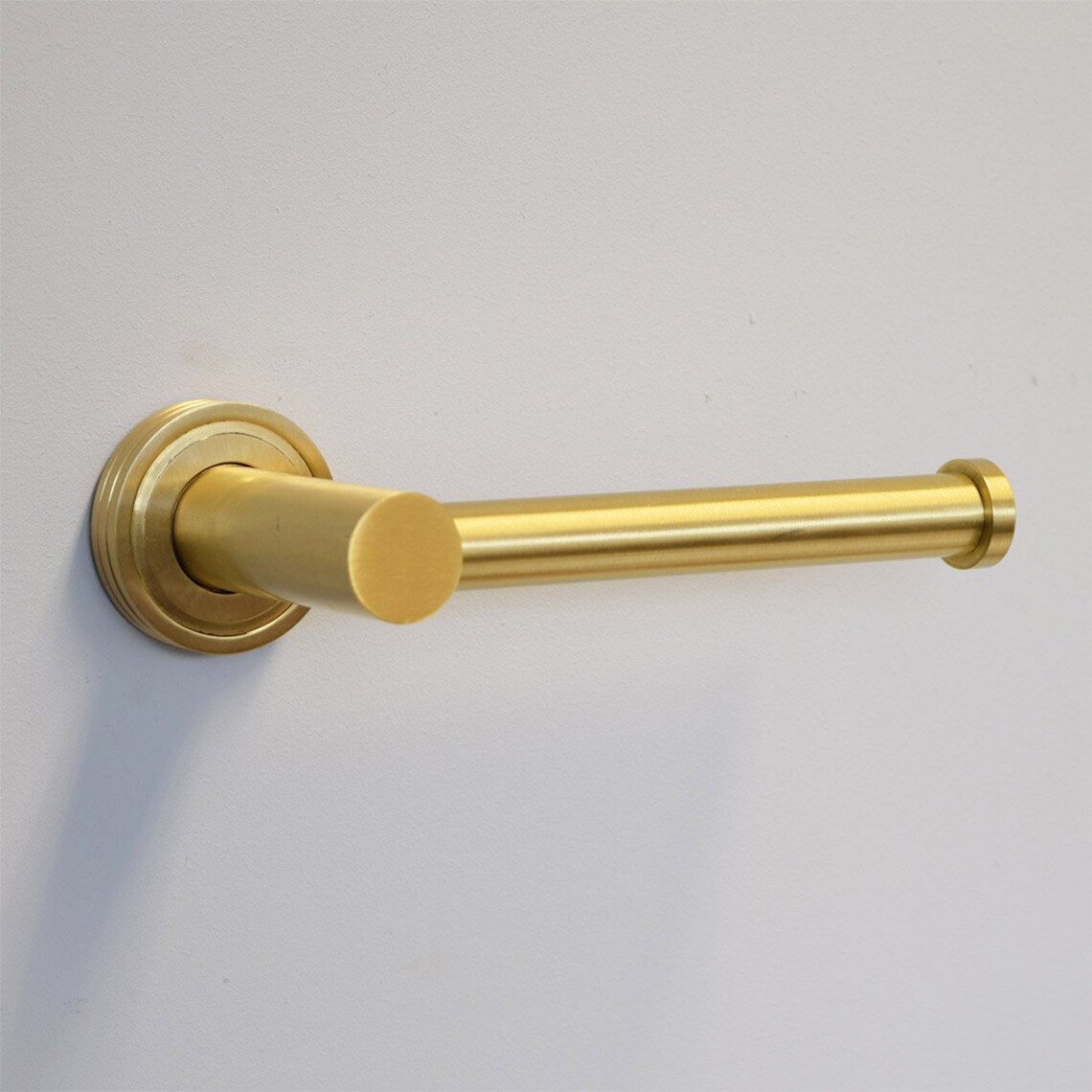 Contemporary Solid Brushed Brass Gold Toilet Roll Holder Etsy