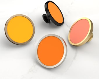 Oranje acryl kastknop, meubelgreep, keukendecor