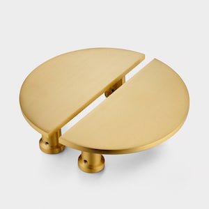 Half Moon Round Gold Door Handles Solid Brass Cabinet Wardrobe Pulls Sold as a Pair. Protective lacquer to prevent tarnishing. image 1