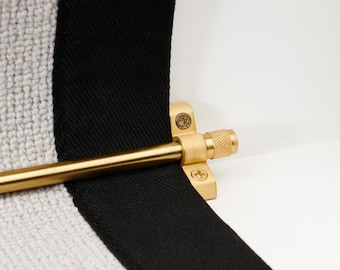Tringles d'escalier en laiton doré pour tapis de course et tapis (1 200 mm) - Embouts moletés - Faciles à découper