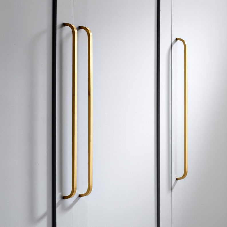 Solid Brass Gold Long Kitchen Wardrobe Pull Bar Door Handles Etsy