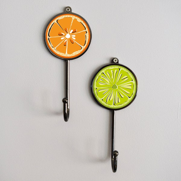 Citrus Fruit Slice Wall Coat Hanging Hooks