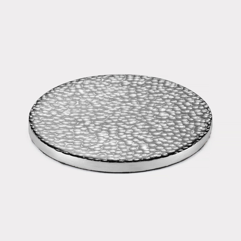 Silver Hammered Metallic Drinks Coasters Etsy