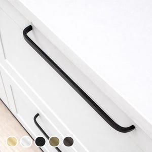 Modern Brass Cabinet Pull Handles, 128mm Drawer Pulls, Solid Brass Kitchen Cupboard Handles, Luxury Cabinet Hardware UK, Minimal Bar Handles