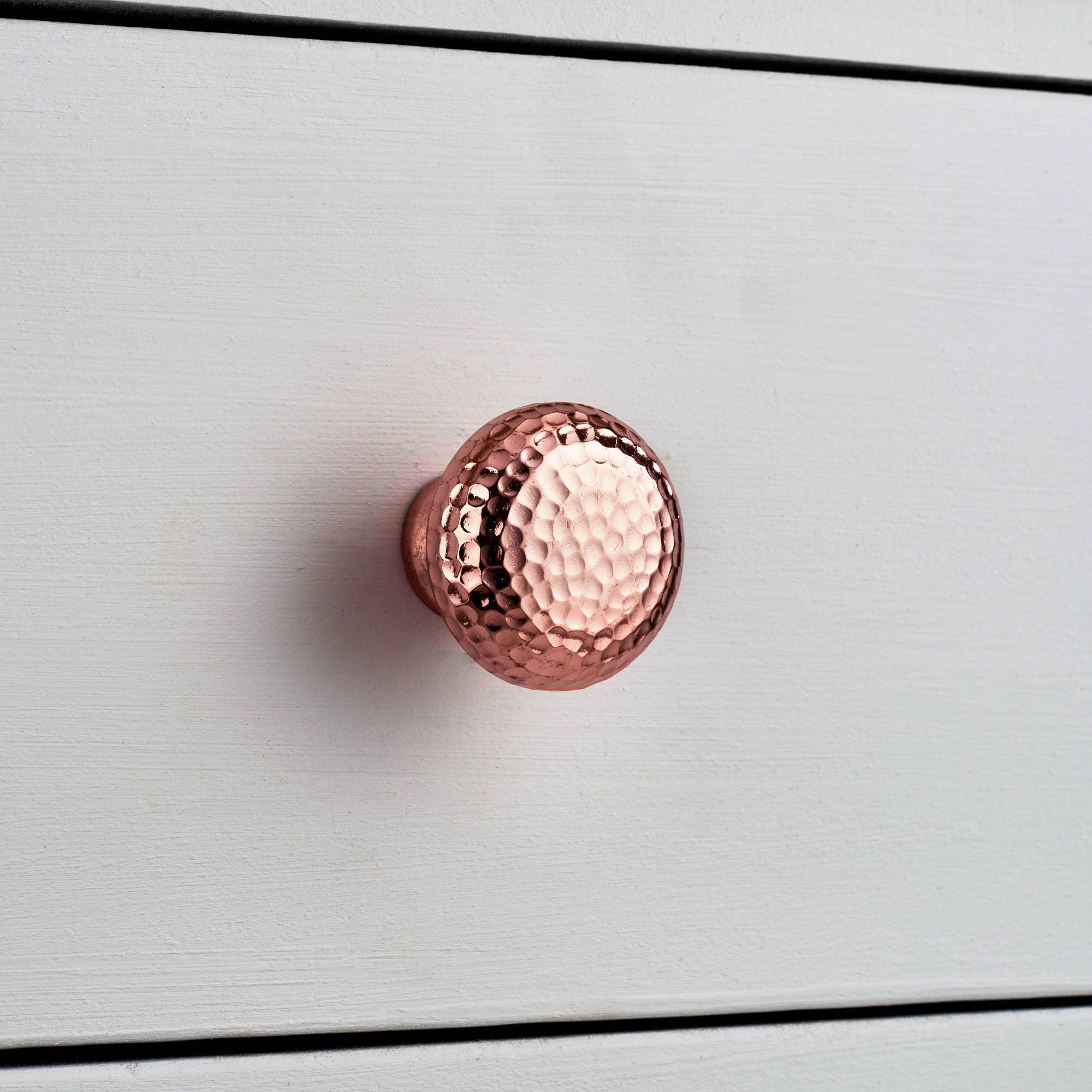 Luxe Vintage Rose Gold Métallic Cuivre Martelé Boutons Porte de La Porte