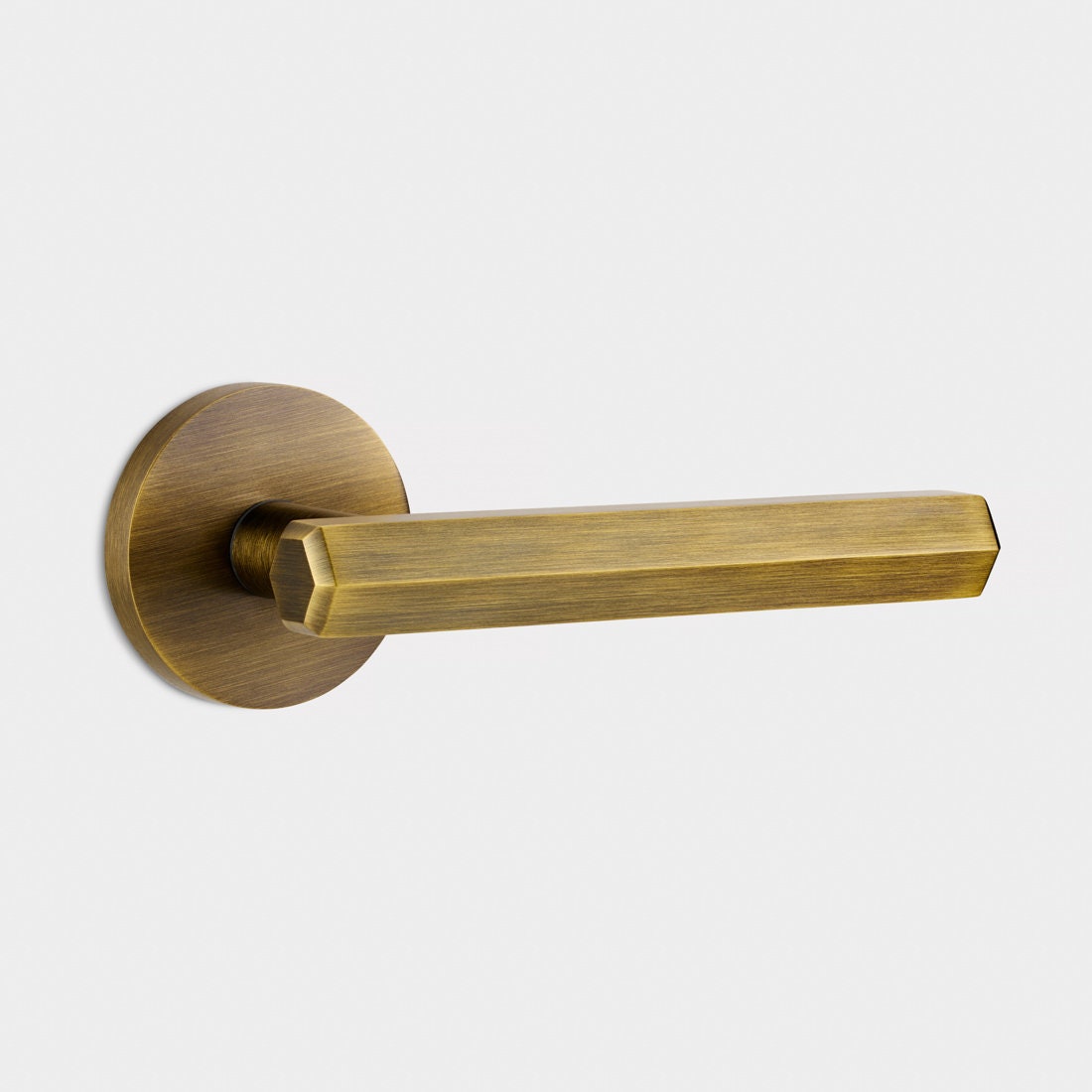 Solid Brass Gold, Silver and Matte Black Hexagonal Internal Door Lever  Handles. Protective Lacquer to Prevent Tarnishing. Strong Loaded. 