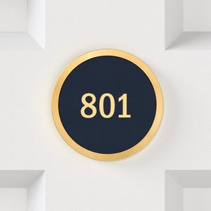 Brass Door Number sign, Room Sign, Room number,  Hotel Door Sign, apartment door numbers, door label, hotel signage, interior door sign