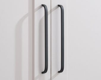 Gunmetal Brass Cabinet Handles | Modern Curved Drawer Pulls
