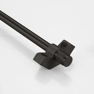 Made to Measure Brass Stair Rods, Knurled End Caps, Custom Cut Carpet Runners Black-1200mm or Less