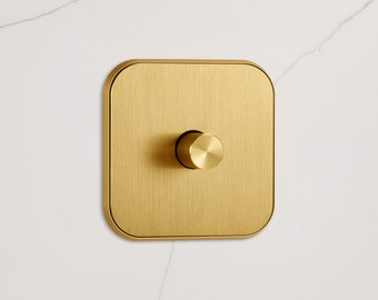 Gradateur doré, 1 à 4 boutons rotatifs marche/arrêt, compatible LED de fuite, démarrage progressif sans scintillement, protection de circuit, design moderne