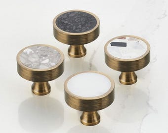 Messing Terrazzo Knauf, Antique Gold Schrank Hardware