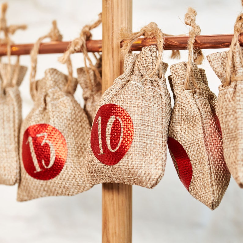 Personalised Christmas Tree Advent Calendar With Hanging Sacks Etsy
