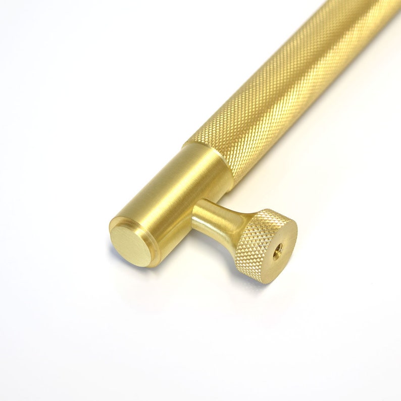 Solid Brass Gold Knurled Door And Drawer Bar Handles