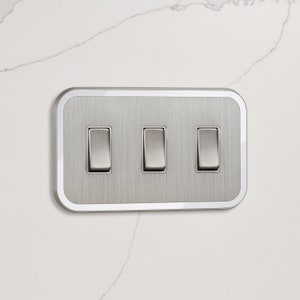 Two Way Rocker Switch (150W) Silver / White Gloss Insert in 1G 2G 3G 4G ...