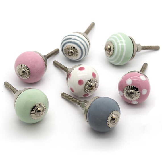 Small Ceramic Cupboard Door Knobs Etsy