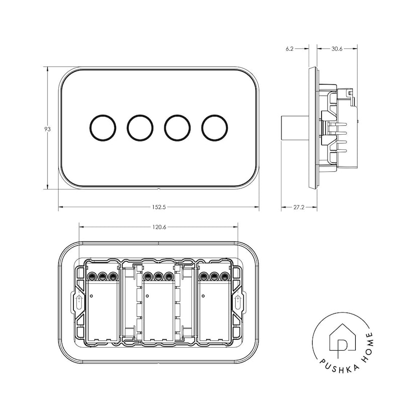 Two Way Rotary Dimmer Switch 150W Gold in 1G 2G 3G 4G LED Compatible Trailing Edge image 10