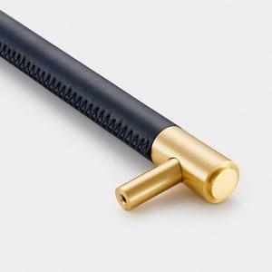 Gold Leather Furniture Handles, Hardware for Kitchen cupboards, Bedroom Wardrobes and Cabinets, Office Drawers, Cupboard Pulls, Handstitched
