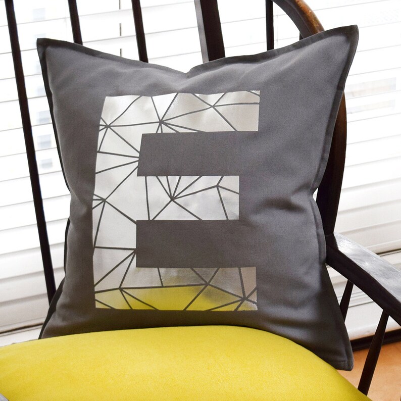 Personalised Metallic Alphabet Initial Letter Cushions Etsy UK