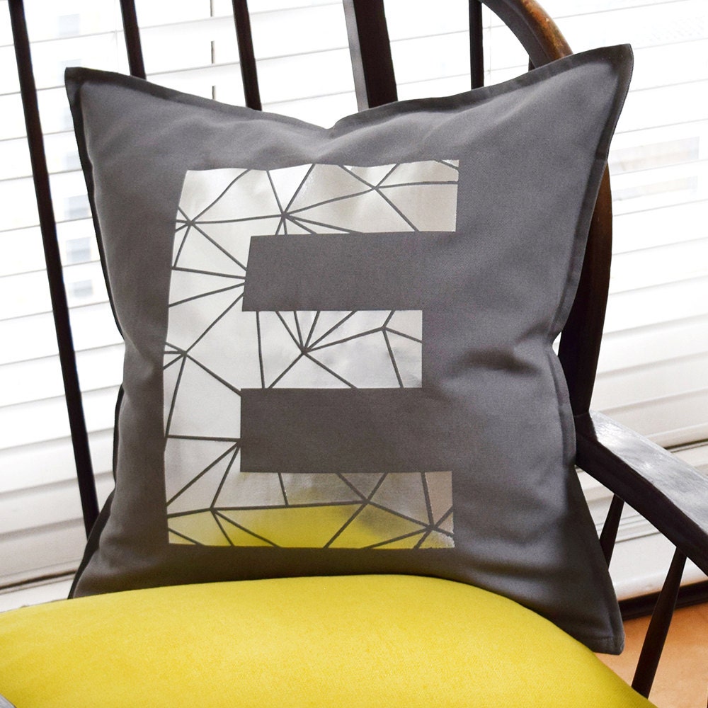 Personalised Metallic Alphabet Initial Letter Cushions Etsy UK