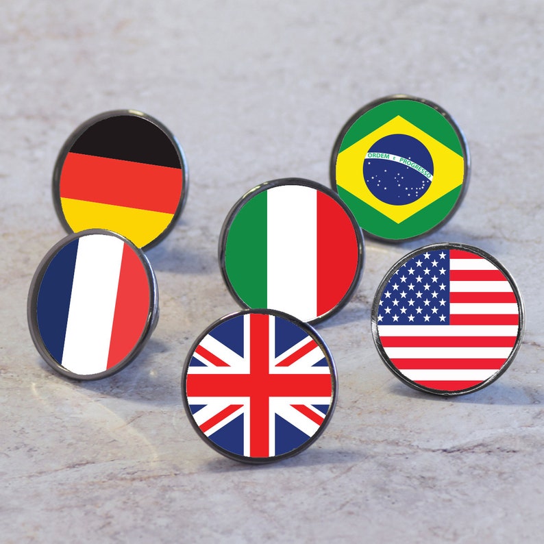 Decorative Flags Cupboard Door Knobs Flags of the World Etsy