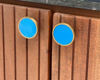 Möbel Knäufe Blau | Acryl Top, Metall Basis
