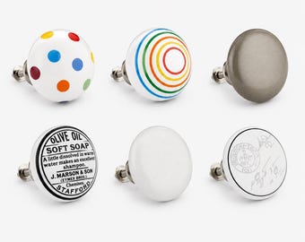 Crema de grandes manchas rayas / de gran tamaño corazones de color beige gris reloj de cerámica puerta del armario cajón perilla tirón gabin