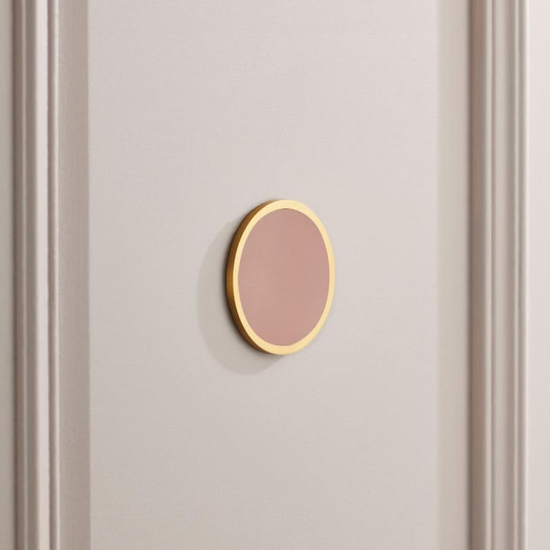 Personalised Brass & Leather Door Sign, Gold Lettering. Brass Door Plaque - Hidden fixings. image 12