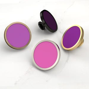 パープルキャビネットノブ | 20色展開、金属製金具